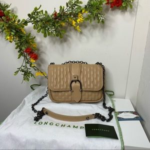Longchamp Beige Mini Amazone Chain Shoulder Bag